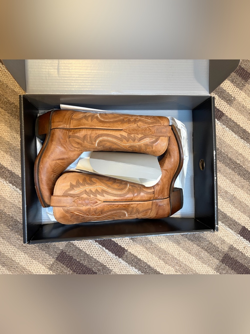 Lucchese Tan Brown Leather Women's Western Heeled Boots
